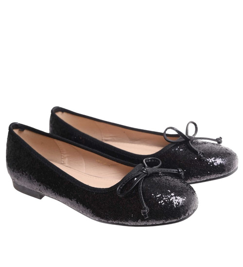 Baleriny damskie czarne klasyczne błyszczące /A1-2 17869 G8-6 +h2/