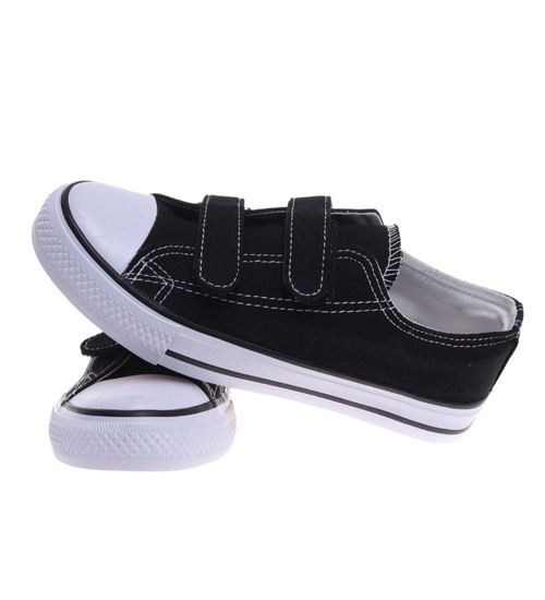 Czarne tenisówki dla dziewczynki na rzepy /D2-2 18637 T286/