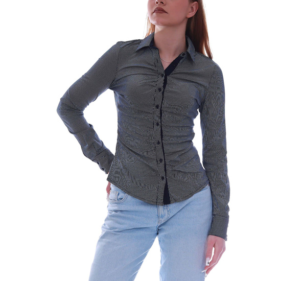 Bawełniana czarna koszula damska w paski /H2 UB859 G7-75/