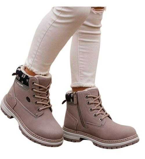 Ocieplane różowe botki trapery dziewczęce /D2-2 18295 T384/