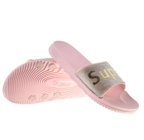 Gumowe damskie klapki na lato Nude /A3-1 8917 S197/