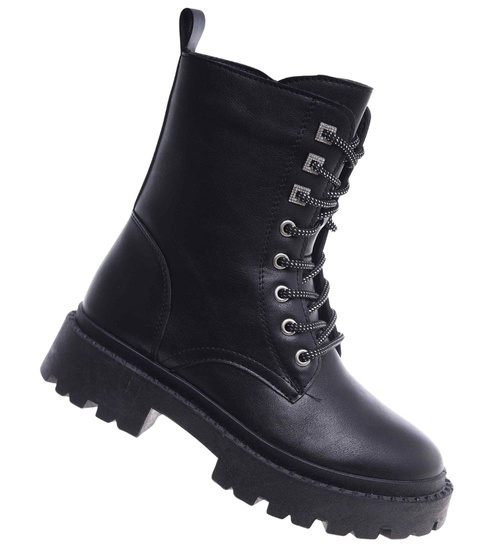 Czarne botki trapery glany /G4-1 18348 T485/