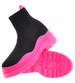 Damskie botki na grubej podeszwie Black/Fushia /D5-2 10757 T695/