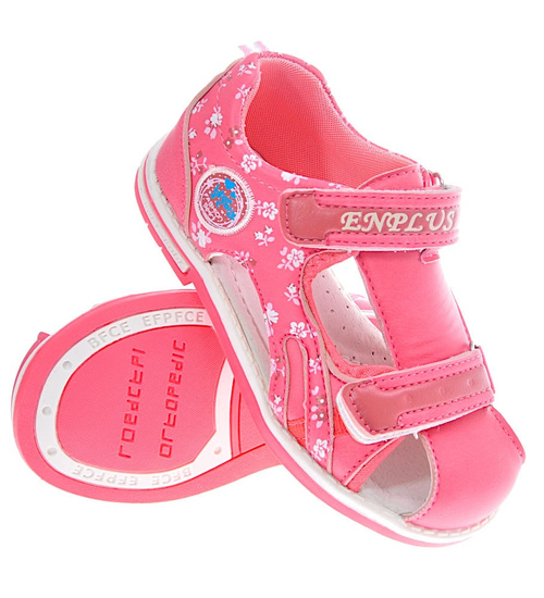 Dziecięce sandały na rzepy Watermelon Red /D7-2 10925 T130/