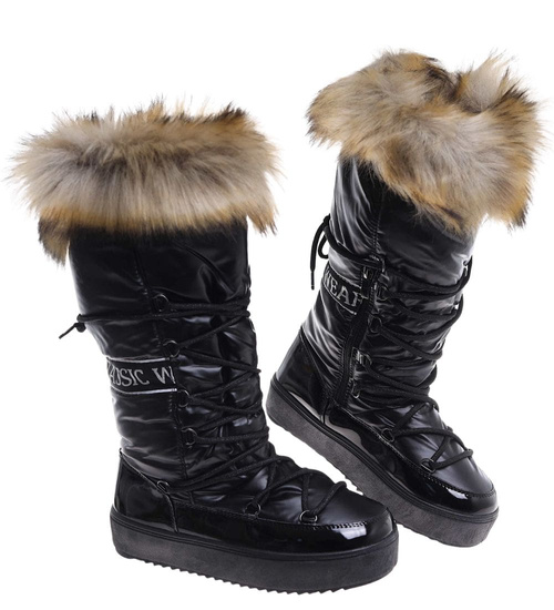 Ocieplane kozaki śniegowce eskimoski Czarne /C6-1 18609 T400/