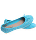 Baleriny damskie Niebieskie koronkowe /E8-3 8741 T087/