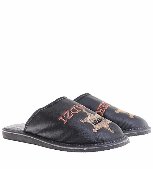 Dziadek szeryf rządzi- skórzane kapcie na prezent /B4-1 13087 S18-45/
