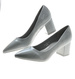 Kobiece damskie czółenka na słupku Szare /F6-2 8564 S397/