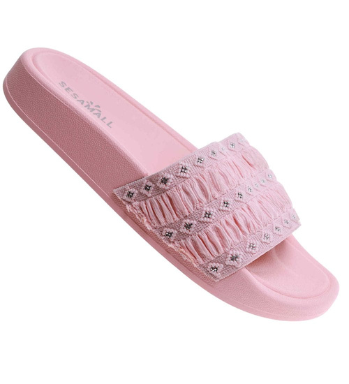 Różowe klapki damskie /C2-1 17723 G1/