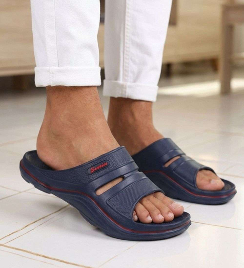 Plażowe klapki męskie granatowe wodoodporne /A1-1 18694 T193/