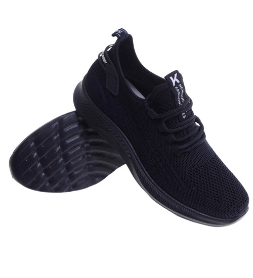 Lekkie granatowe męskie sneakersy /D1-2 17761 GF285/