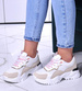 Damskie sneakersy na platformie Beżowe /E5-3 10621 S439/