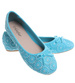 Baleriny damskie Niebieskie koronkowe /E8-3 8741 T087/