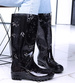 Czarne kalosze damskie z długą cholewką /E2-1 15789 T338/
