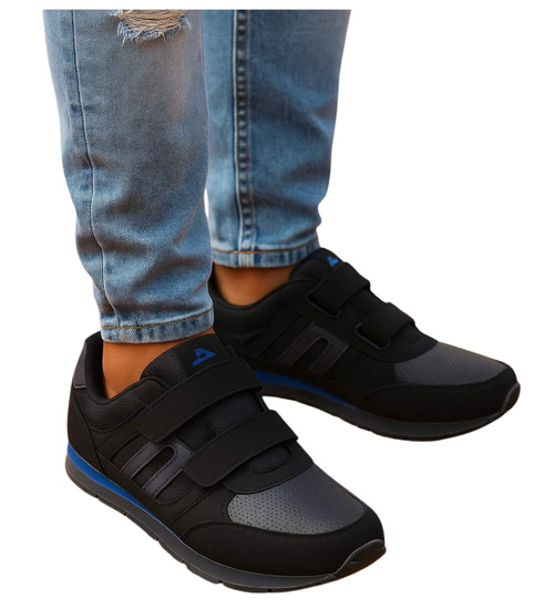 Czarne chłopięce buty sportowe na rzepy /F6-1 18115 T430/