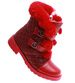 Czerwone dziewczęce pikowane botki ocieplane trapery /E10-2 15343 T346/