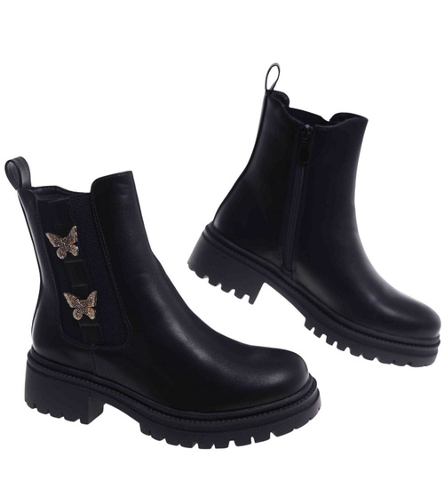 Ocieplane czarne botki workery /G4-1 18555  W4/