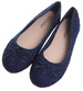 Baleriny damskie Granatowe koronkowe /G5-3 16607 T088/