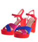 Czerwone damskie sandały na szpilce /A6-3 12222 T196/