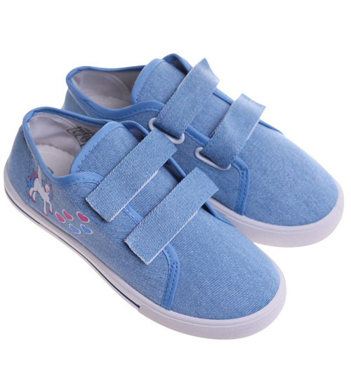 Niebieskie tenisówki dla dziewczynki na rzepy /C7-1 18110 T189/