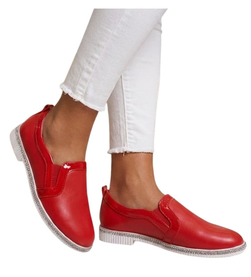 Czerwone półbuty dziewczęce /C7-3 11275 S192/