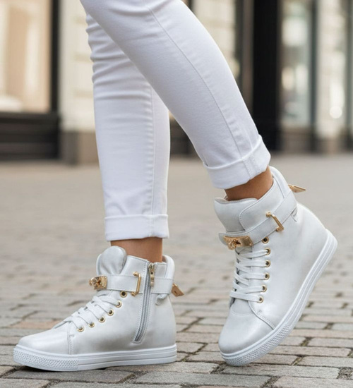 Srebrne trampki dziecięce na niskim koturnie/ E9-2 7521 S293/