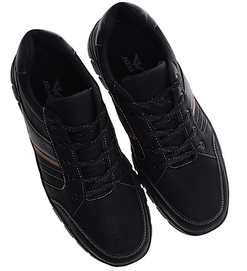Sznurowane czarne męskie buty sportowe /E1-2 16670 T400/