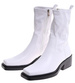 Białe botki damskie na niskim obcasie /E3-2 16858 G284/