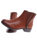 Karmelowe botki na płaskim obcasie /D8-2 18405 W345/