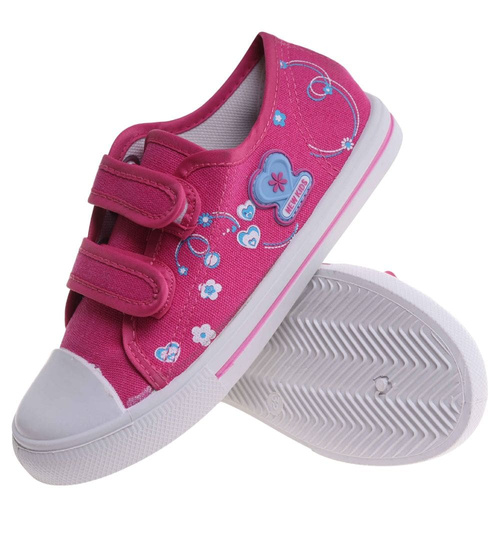 Dziewczęce różowe tenisówki na rzepy /F10-2 18037 T186/