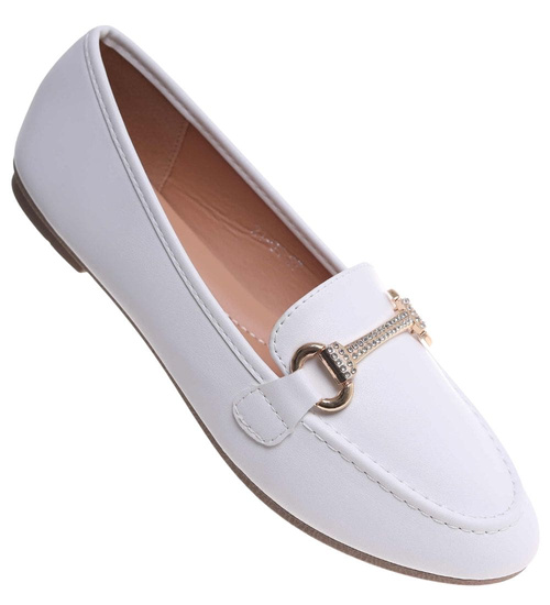 Wsuwane białe baleriny lordsy /H2 18479 W7-38/