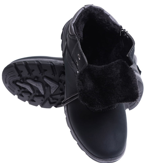 Zimowe czarne męskie buty trekkingowe /G5-3 15337 T630/