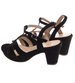Sandały damskie Czarne sandały na platformie /B4-3 H2 17843 G185/