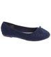 Baleriny damskie Granatowe koronkowe /G5-3 16607 T088/
