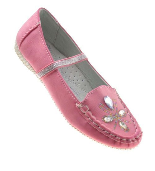 Dziewczęce balerinki z gumką Czerwone /C6-2 7966 S088/ Dziewczęce balerinki z gumką Czerwone /C6-2 7966 S088/