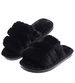 Pluszowe czarne kapcie dziewczęce /G11-1 17159 G8-6/