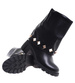 Czarne wysokie botki damskie na klocku /J6-4 18598 T177/
