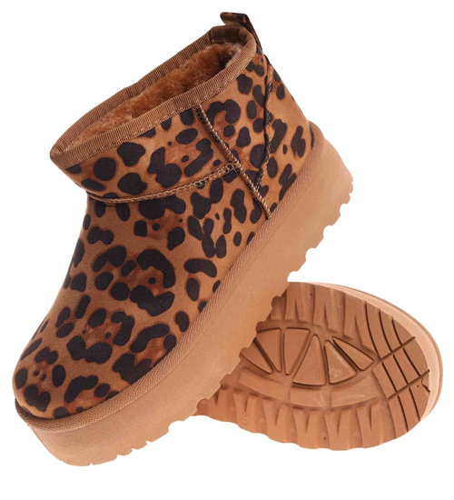 Krótkie kozaki śniegowce eskimoski Leopard /G9-3 18535 G284/