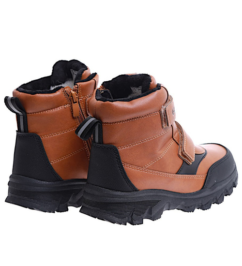 Camelowe chłopięce trapery ocieplane na rzepy /C7-3 15345 T549/