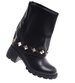 Czarne wysokie botki damskie na klocku /J6-4 18598 T177/