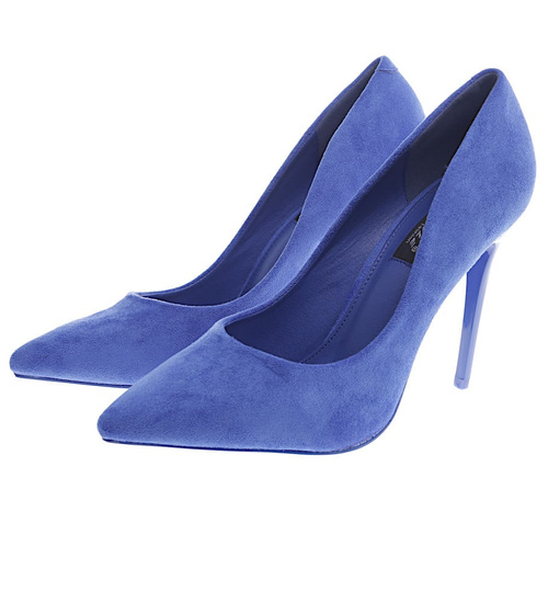 Przepiękne niebieskie czółenka szpilki /F5-3 13154 S695/