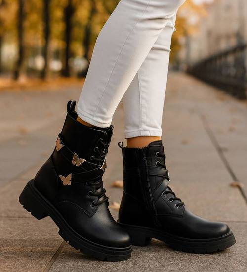 Czarne trapery damskie z ociepleniem /i5-2 18401 G381/