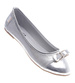 Srebrne balerinki damskie z kokardką /A2-2 13143 S199/