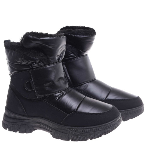 Zimowe buty śniegowce damskie Czarne /D9-3 18596 T386/