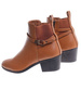 Karmelowe botki na grubym obcasie /C1-2 18539 G285/