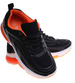  Sznurowane chłopięce buty sportowe Czarno pomarańczowe /G12-1 18089 T333/