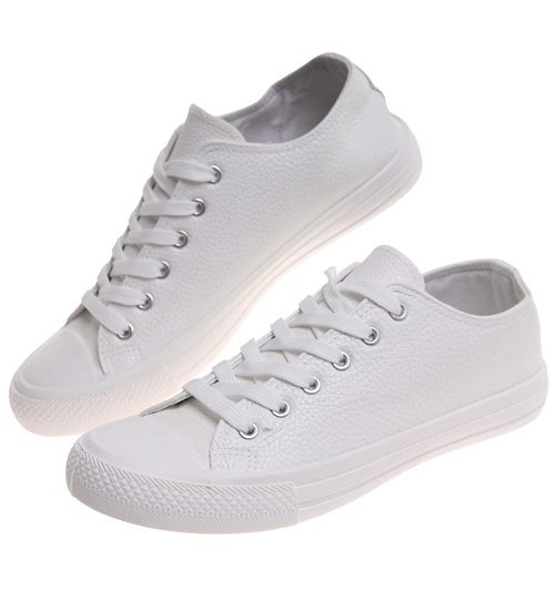 Białe niskie trampki męskie /F2-2 17986 T232/