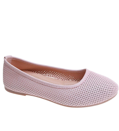 Różowe ażurowe baleriny dziewczęce /D2-2 17632 T121/