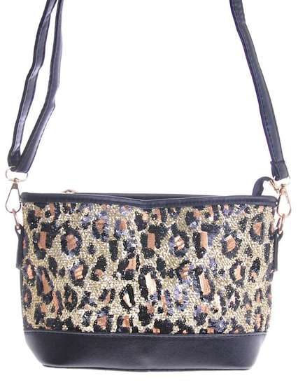 Mała błyszcząca torebka damska Czarno-Złota /H2-K48 TB182 S133/