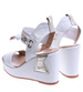 Skórzane białe sandały damskie /A1-3 14286 T179/